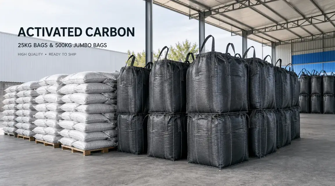 Activated Carbon Packaging Options: 25kg Bags, Jumbo Bags, and Pallets