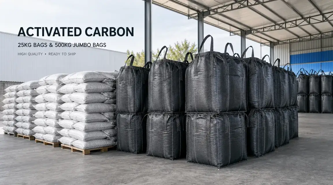 Activated Carbon Packaging Options: 25kg Bags, Jumbo Bags, and Pallets